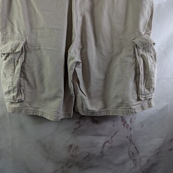 OP Shorts Men 43 Cargo Vintage Y2K Khaki Baggy Loose Canvas 10 Inch Ocean - Picture 6 of 8